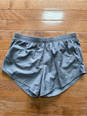 Nike Women's Gray Athletic Running Shorts with Swoosh